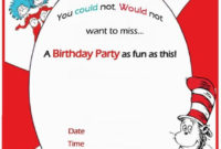 Dr Seuss Birthday Invitation Free Template | Invitations Regarding Dr Seuss Birthday Card Template