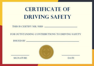 Driving Safety Coursess | Certificate Templates, Printable For Best Hayes Certificate Templates