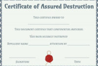 Dvla Certificate Of Destruction Template | Certificate Of Regarding Free Certificate Of Destruction Template