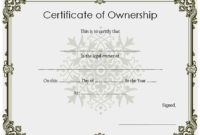 ❤️5+ Free Sample Of Certificate Of Ownership Form Template❤️ Intended For Professional Ownership Certificate Template