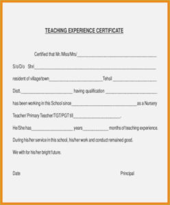 ❤️Free Printable Certificate Of Experience Sample Template❤️ For Certificate Of Experience Template