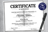 Editable Bible Study Certificate Template Printable Certificate Template Church Certificate Template Personalized Diploma Certificate Regarding Christian Certificate Template