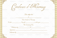 Editable Marriage Certificate Templates (Make Your Own For Certificate Of Marriage Template
