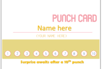 Editable Punch Card Template [100%] Free Download Pertaining To Reward Punch Card Template
