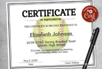Editable Softball Certificate Template Printable Certificate Template Softball Certificate Template Personalized Diploma Certificate Throughout 11+ Softball Certificate Templates