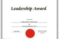 Education Certificates Leadership Award Certificate For 11+ Leadership Award Certificate Template