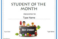 Education Certificates Student Of The Month Intended For Free Printable Student Of The Month Certificate Templates