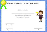 Elegant And Funny Employee Of The Month Certificate For Printable Best Employee Award Certificate Templates