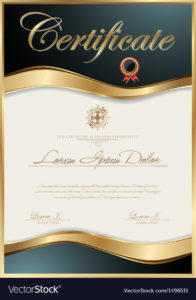 Elegant Certificate Template Royalty Free Vector Image Pertaining To Elegant Certificate Templates Free