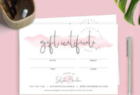 Elegant Gift Certificate Template, Business Gift Voucher Templates, Printable Gift Card, Beauty Gift Certificate, Editable Voucher Template Inside Elegant Gift Certificate Template