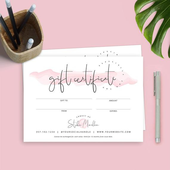 Elegant Gift Certificate Template, Business Gift Voucher Templates, Printable Gift Card, Beauty Gift Certificate, Editable Voucher Template Inside Elegant Gift Certificate Template