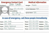 Emergency Contact Card | Gifts We Use | Contact Card Pertaining To Best Emergency Contact Card Template