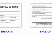 Emergency Identification Google Search | Id Card Template For 11+ Personal Identification Card Template