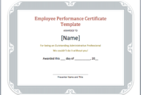 Employee Performance Certificate Template Word Templates Pertaining To Best Performance Certificate Template
