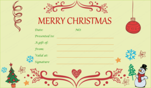 Eve Decorative Christmas Gift Certificate In 2020 With 11+ Free Christmas Gift Certificate Templates