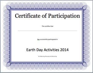 Event Participation Certificate Template Free Template Regarding Free Certificate Of Participation Word Template