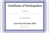 Event Participation Certificate Template Free Template Within Professional Certificate Of Participation Template Word