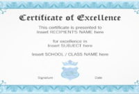 Excellence Certificate Template 24+ Word, Pdf, Psd Format Regarding Academic Award Certificate Template