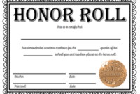 🥰 Free Sample Of Certificate Of Honor Template🥰 With Regard To Quality Honor Roll Certificate Template