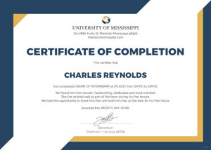 🥰Free Certificate Of Completion Template Sample With Throughout Certification Of Completion Template