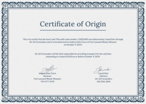 🥰Free Printable Certificate Of Origin Form Template [Pdf Regarding Professional Certificate Of Origin For A Vehicle Template