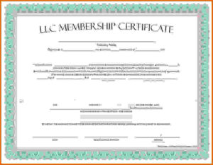🥰Free Printable Sample Certificate Of Membership Template With Professional Llc Membership Certificate Template