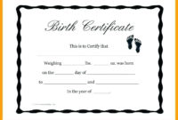 Fake Birth Certificate | Birth Certificate Template Throughout Free Birth Certificate Fake Template
