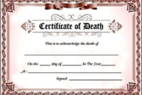 Fake Birth Certificate Maker For Fake Death Certificate Template