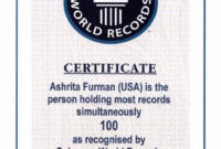 Fake Guinness World Record Certificate Lovely Certificate Of In Printable Guinness World Record Certificate Template