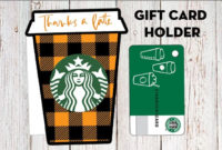 Fall "Thanks A Latte" Starbucks Gift Card Holder Free Pertaining To 11+ Thanks A Latte Card Template