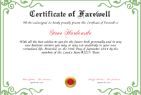Farewell Certificate Template In 2020 | Certificate Pertaining To Best Farewell Certificate Template