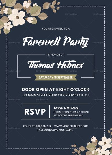 Farewell Party Invitation Card Design | Farewell Party Inside Quality Farewell Invitation Card Template