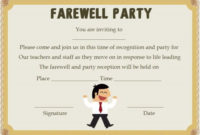 Farewell Party Invitation Template: 23 Custom Party For Best Farewell Certificate Template