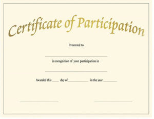 Fill In The Blank Certificates | Certificate Of In Free Templates For Certificates Of Participation