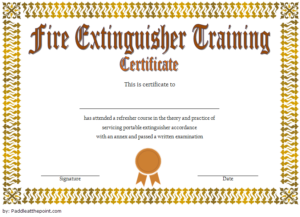Fire Extinguisher Training Certificate Template Word Free 2 Regarding Best Fire Extinguisher Certificate Template