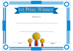 First Prize Winner Certificate Template Free In 2020 With Regard To Best First Place Award Certificate Template