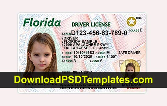 Florida Driver License Psd Template New | Id Card Template Pertaining To Florida Id Card Template