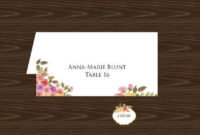 Fold Over Place Cards Template Awesome Wedding Place Card Pertaining To Best Fold Over Place Card Template