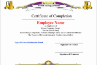 Forklift Certification Template Awesome Certificate Stock For Forklift Certification Template