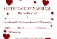 Free 17+ Sample Marriage Certificate Templates In Pdf | Ms Word For 11+ Love Certificate Templates