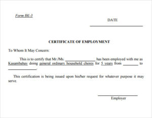 Free 19+ Sample Employment Certificate Templates In Pdf | Psd Throughout Printable Sample Certificate Employment Template