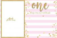 Free 1St Birthday Invitation Pink And Gold Glitter Template In Printable First Birthday Invitation Card Template