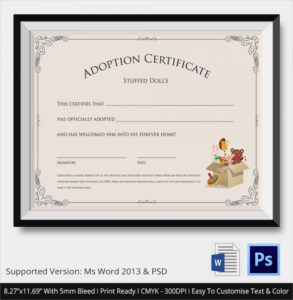 Free 23+ Sample Adoption Certificates In Ai | Indesign | Ms Throughout 11+ Child Adoption Certificate Template