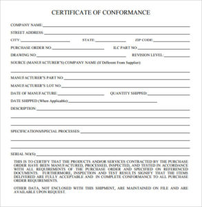 Free 23+ Sample Certificate Of Conformance In Pdf | Ms Word With Certificate Of Conformity Template Free