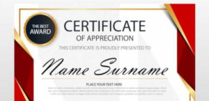 Free 32+ Certificate Of Appreciation Templates In Ai With Printable Certificate Of Recognition Templates Free