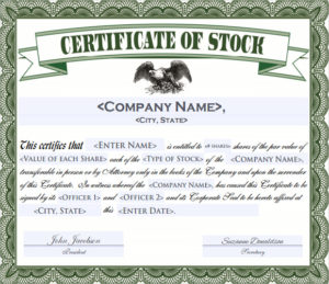 Free 6+ Sample Stock Certificate Templates In Google Docs Throughout Printable Stock Certificate Template Word