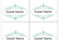 Free 7+ Place Card Templates In Ms Word | Pdf For Printable Free Place Card Templates 6 Per Page