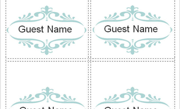 Free 7+ Place Card Templates In Ms Word | Pdf Intended For Place Card Template Free 6 Per Page
