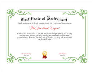 Free 7+ Sample Retirement Certificate Templates In Pdf | Ms Inside Free Retirement Certificate Template