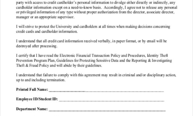 Free 7+ Sample Security Agreement Forms In Pdf | Ms Word Regarding Corporate Credit Card Agreement Template